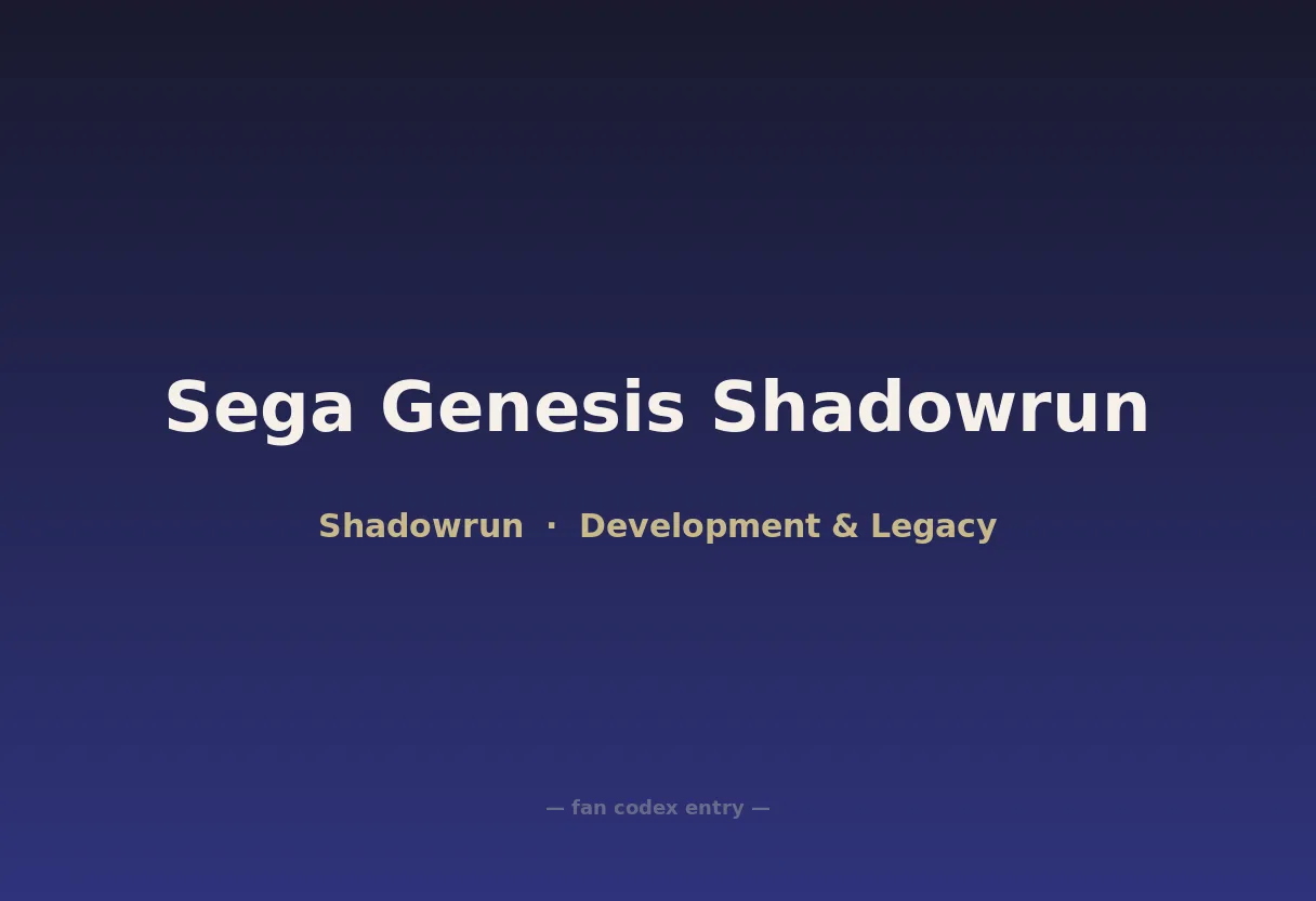 Sega Genesis Shadowrun